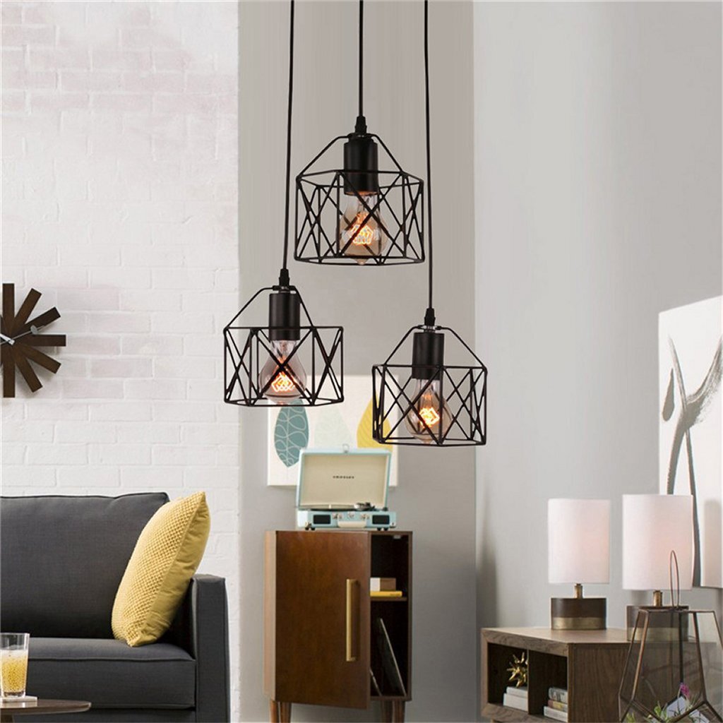 Homestyle Pro Homestyle MK019-B Lampes suspendues industrielles Black Metal