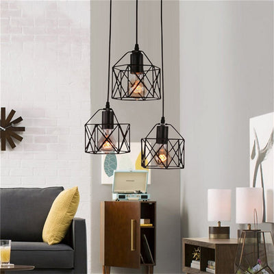 Homestyle Pro Homestyle MK019-B Lampes suspendues industrielles Black Metal
