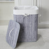 Homestyle Pro Homestyle Panier à linge bambou rectangulaire 40x30x60 cm blanc gris
