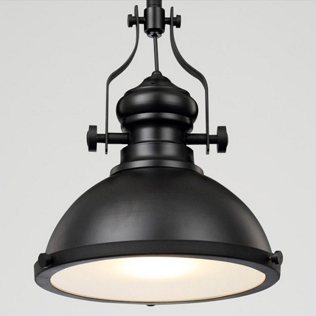Homestyle Pro Homestyle MK102-WB Lampe suspendue industrielle 32x35 cm en métal blanc noir