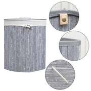 Homestyle Pro Homestyle Roundable Bamboo Bamboo Banket 35x50 cm Gris blanc - afbeelding 1