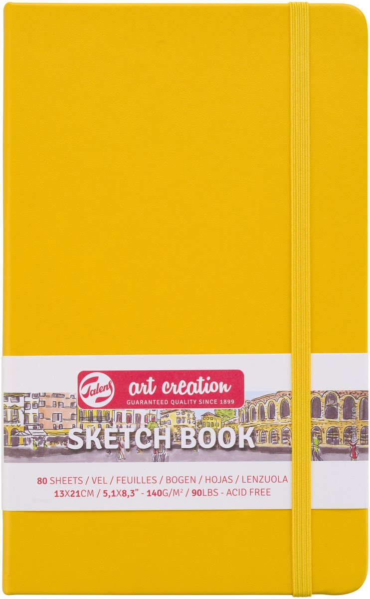 Talens art création carnet de croquis jaune doré 13 x 21 cm 140 g 80 feuilles