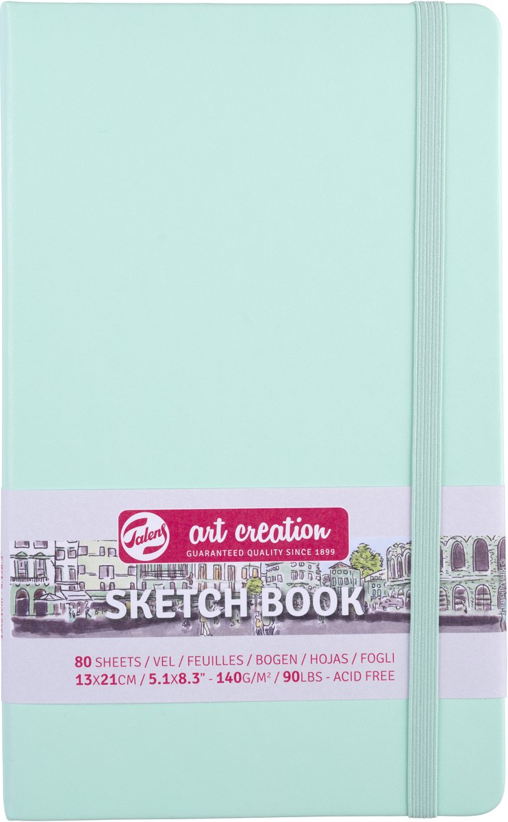 Carnet à croquis Talens art création 13x21cm - 80 feuilles - turquoise
