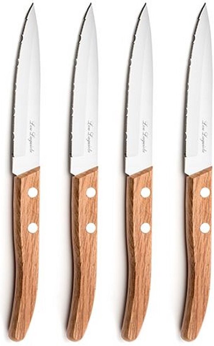 Lou Laguiole Lou Laguiole Steak Forest Couteaux 4 morceaux de bois en acier inoxydable