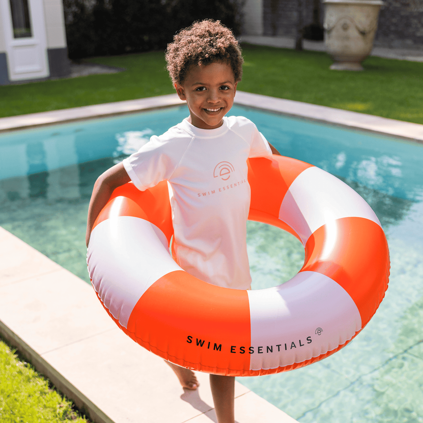Drift | Bande de natation blanche rouge Ø 90 cm
