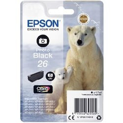 Cartouche d'encre Pic epson 26 ours polaires 4,7 ml photo noir