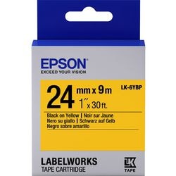 Ruban d'étiquetage Epson lk-6ybp noir sur jaune pastel