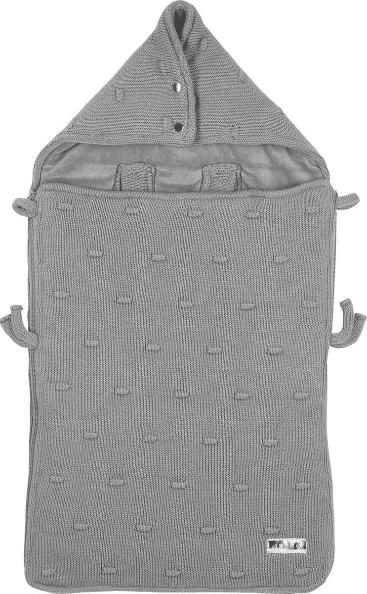 Chancelière bébé noeuds Meyco - gris - 40x82cm