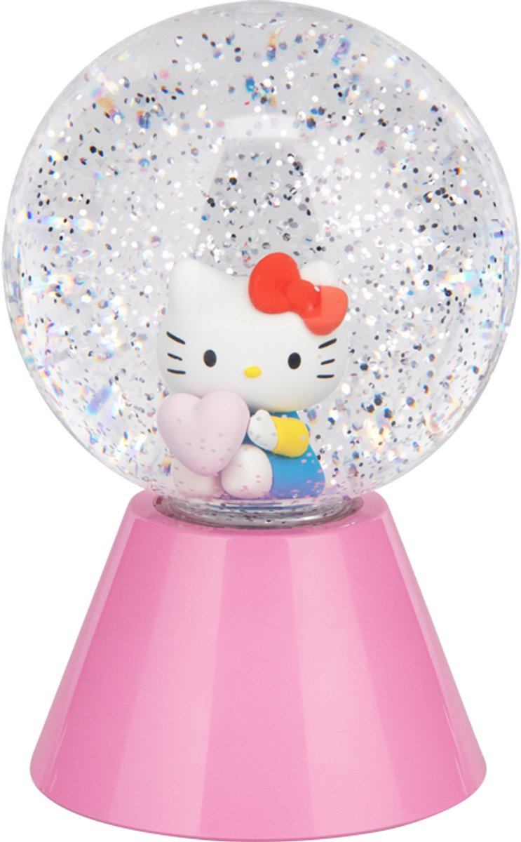 Paladone Hello Kitty LED Glitter Ball - Lampe boule à neige à changement de couleur sous licence officielle, 17 cm -