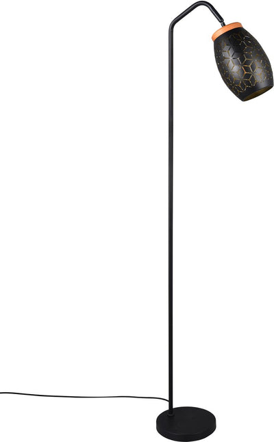 Rl live your light reality bidar - lampadaire - noir-or - excl. 1x e27 4 w - interrupteur au pied