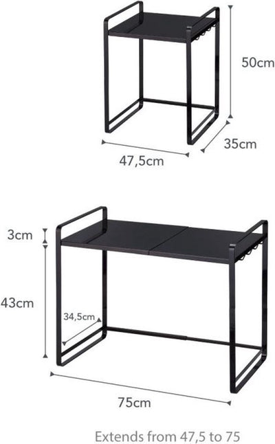 Organisateur de comptoir Yamazaki extensible - tour - noir
