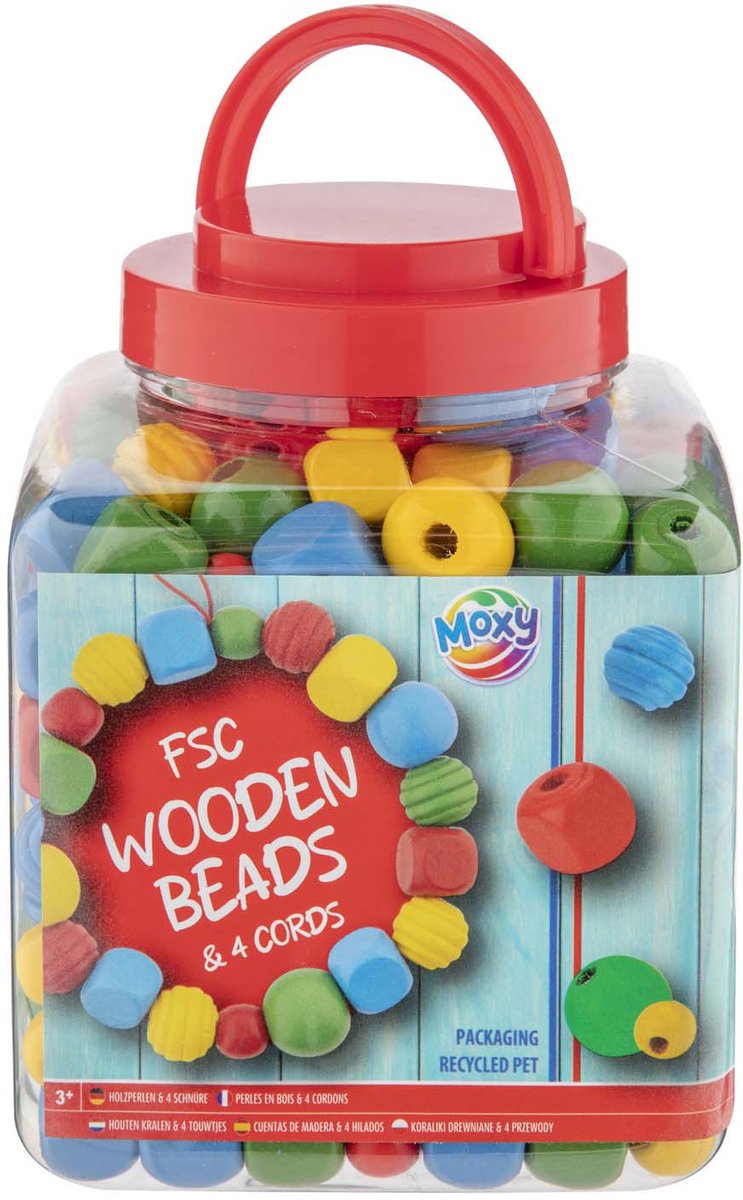 Creative Craft Group Wooden Beads Red. 375 grammes