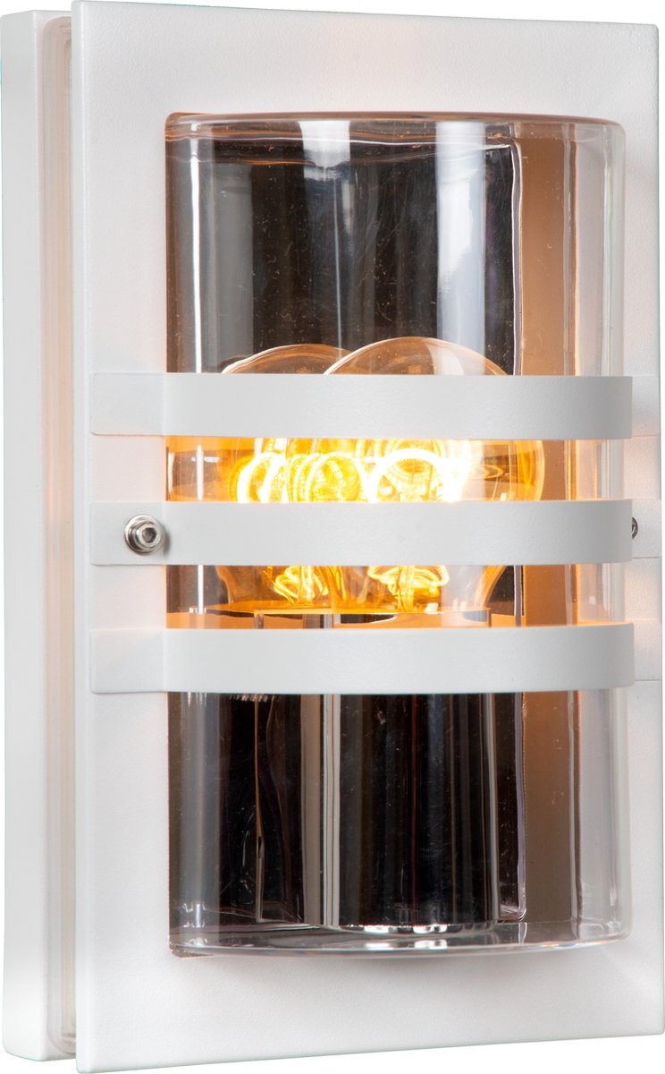 Lucide privas - applique intérieur extérieur - 1xe27 - ip44 - blanc