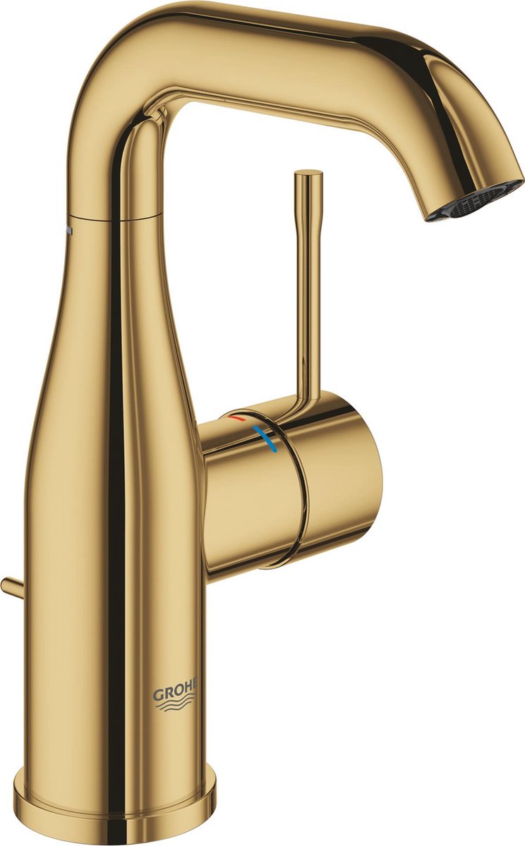 Robinet de lavabo Grohe essence new - bec orientable moyen - avec vidage extractible - cool Sunrise (or) - 23462gl1