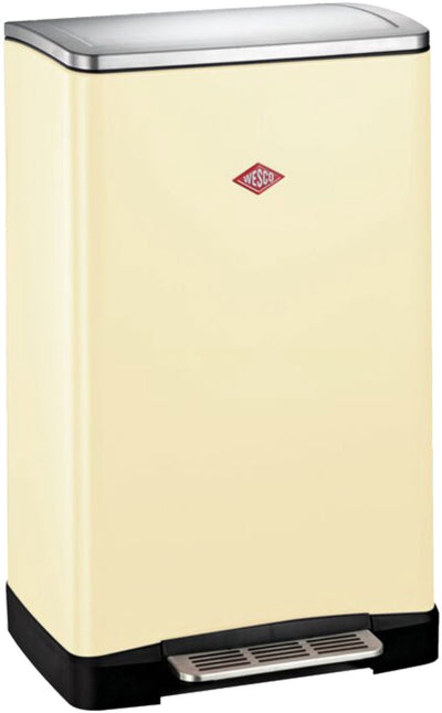 Séparateur de déchets Wesco big double boy | 36 litres | poubelle à pédale duo (2x18 litres) | métal - amande | poubelle
