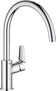 Robinet de cuisine Grohe bauedge - bec haut - plage de rotation 360° - chrome