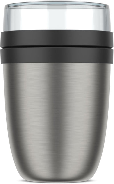 Mepal pot à lunch ellipse - isolé - noir nordique - 500 ml + 200 ml