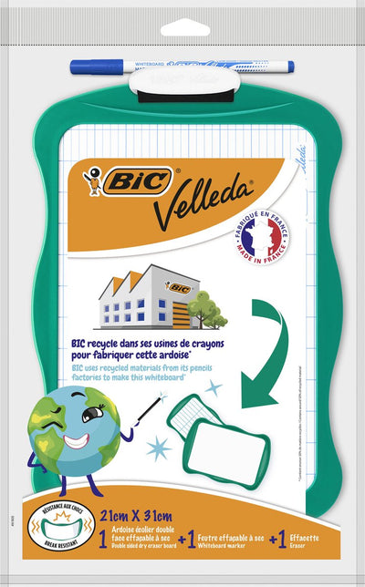 Tableau blanc Bic recy 21x31 avec marqueur + gomme