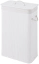 Sealskin bambou - panier à linge en bambou avec couvercle - sac à linge en coton lavable - poignées - 56 litres - dimensions 60 x 40 x 23,5 cm - blanc