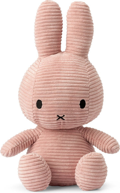 Bon ton jouets Miffy - velours côtelé écologique rose - 33 cm - 13