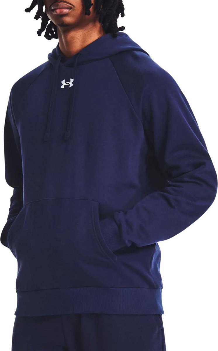 Under Armour UA Rival Fleece Hoodie Pull de sport pour homme - marine - blanc