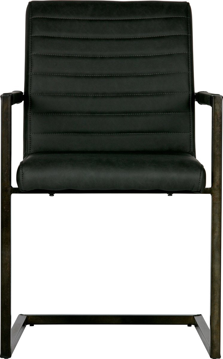 Chaise de salle à manger Woood bas - pu - anthracite - 87x54x62