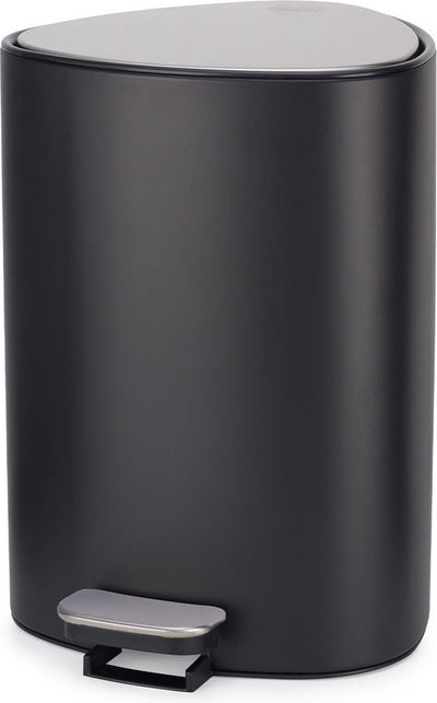 Poubelle Joseph Joseph - Poubelle de luxe à pédale à fermeture douce avec compartiment de rangement intérieur pour sacs poubelles - Noir mat