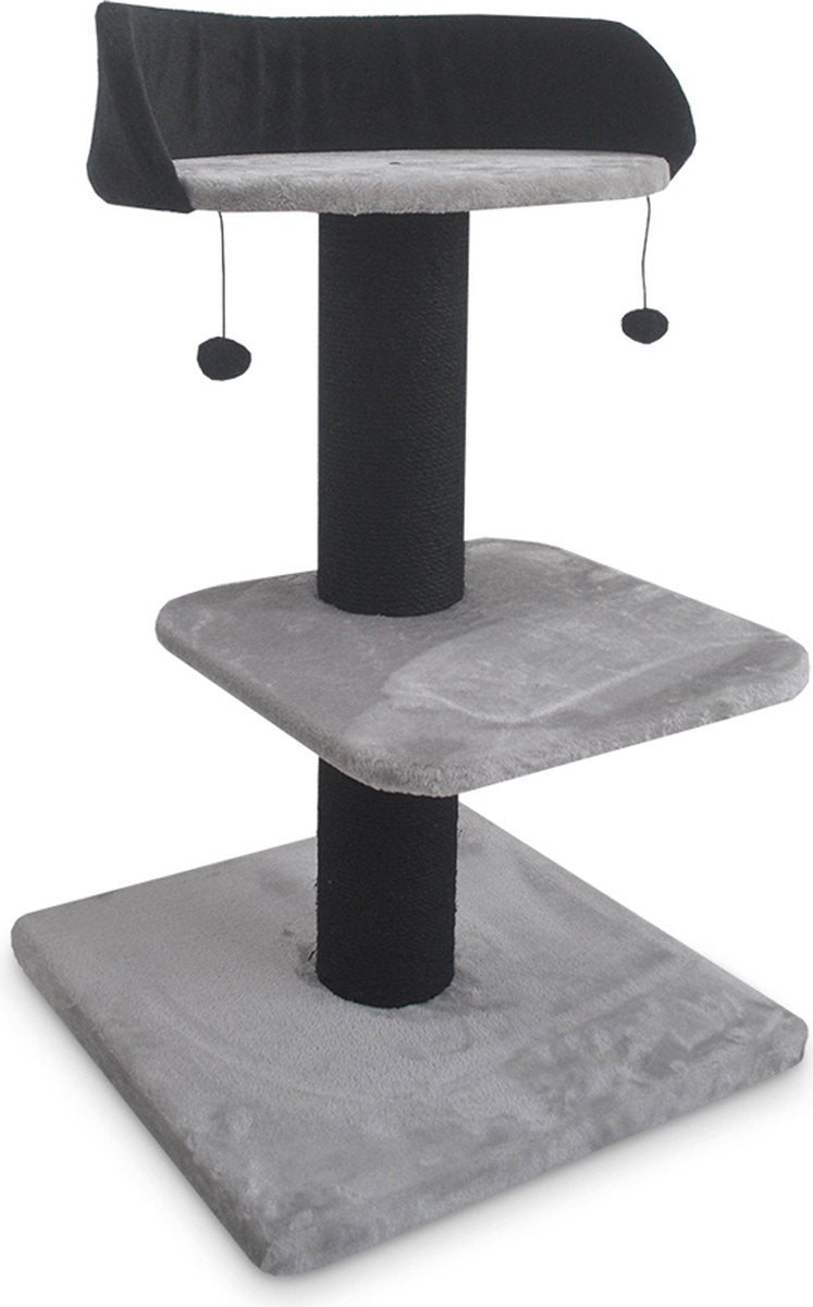 Arbre à chat Ebi Genève gris noir 60 x 40 x 84 cm - chat