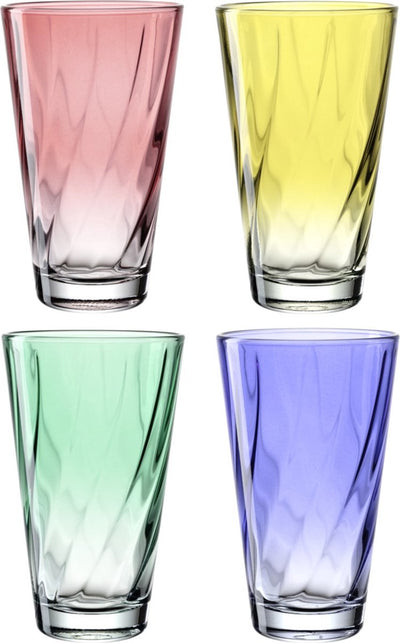 Verre à boire Leonardo 300ml twist assorti - set 4