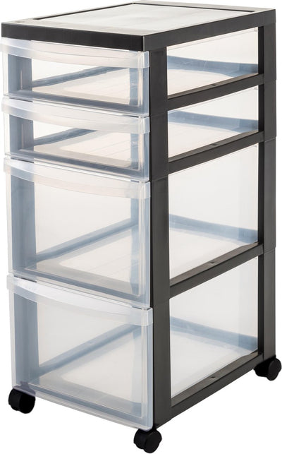 Iris coffre de tiroirs 2x15L 2x7.5L 39x29x62 cm avec roues
