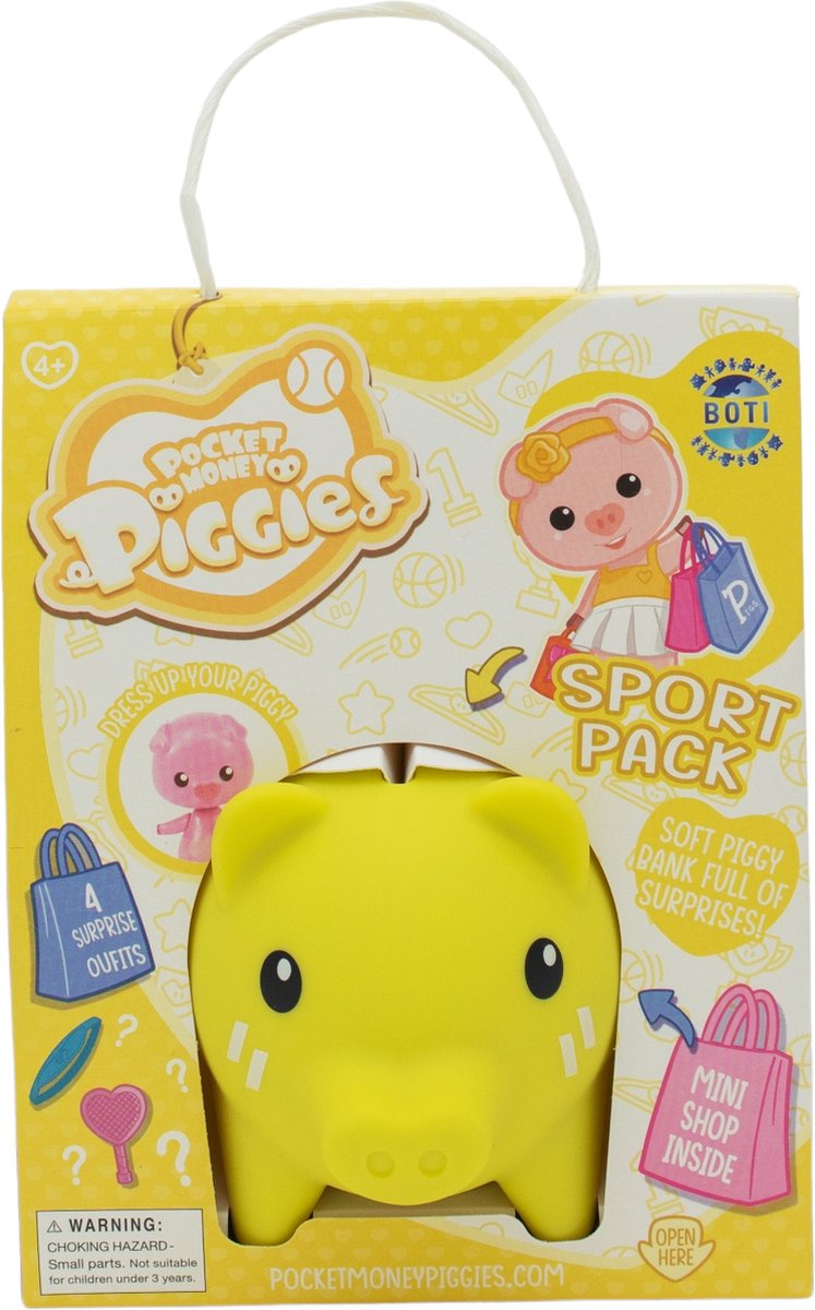 Boti pockey argent cochons jouer figurine avec tirelire pack de sport