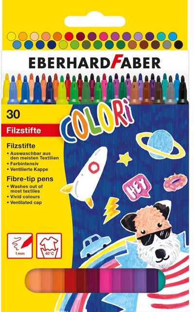 Feutres Eberhard Faber - colorés - 30 pièces - assortis - ef-551130