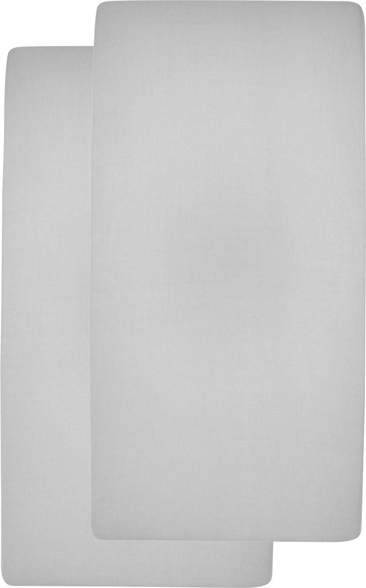 Drap-housse Meyco baby uni pour berceau - lot de 2 - gris clair - 40x80 90cm
