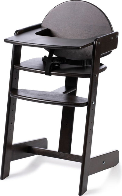 Geuther filou chaise haute en bois, chaise haute - chaise de salle à manger bébé pour la table - chaise haute pour tout-petit - ceintures 3 points - chaise haute bébé - noir