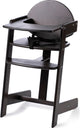 Geuther filou chaise haute en bois, chaise haute - chaise de salle à manger bébé pour la table - chaise haute pour tout-petit - ceintures 3 points - chaise haute bébé - noir