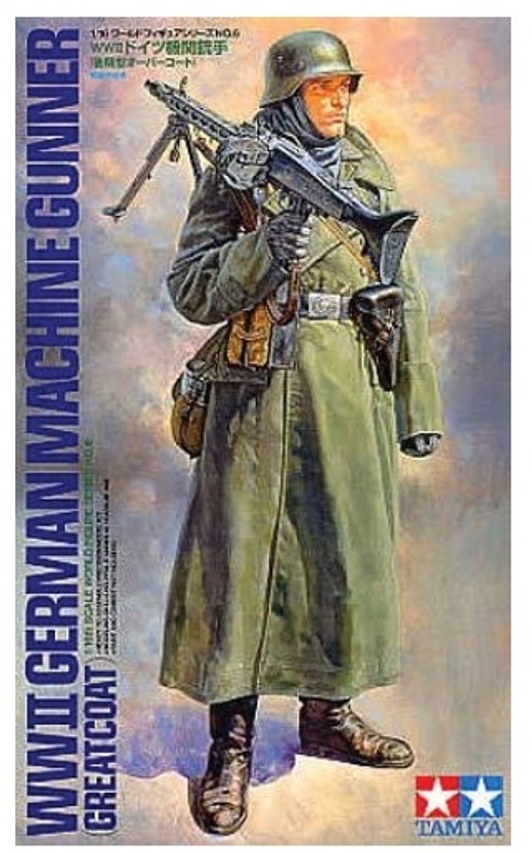 Tamiya – kit de modèle de véhicules militaires, mitrailleur allemand de la seconde guerre mondiale, 36306, capote en plastique, 1:16, modélisme