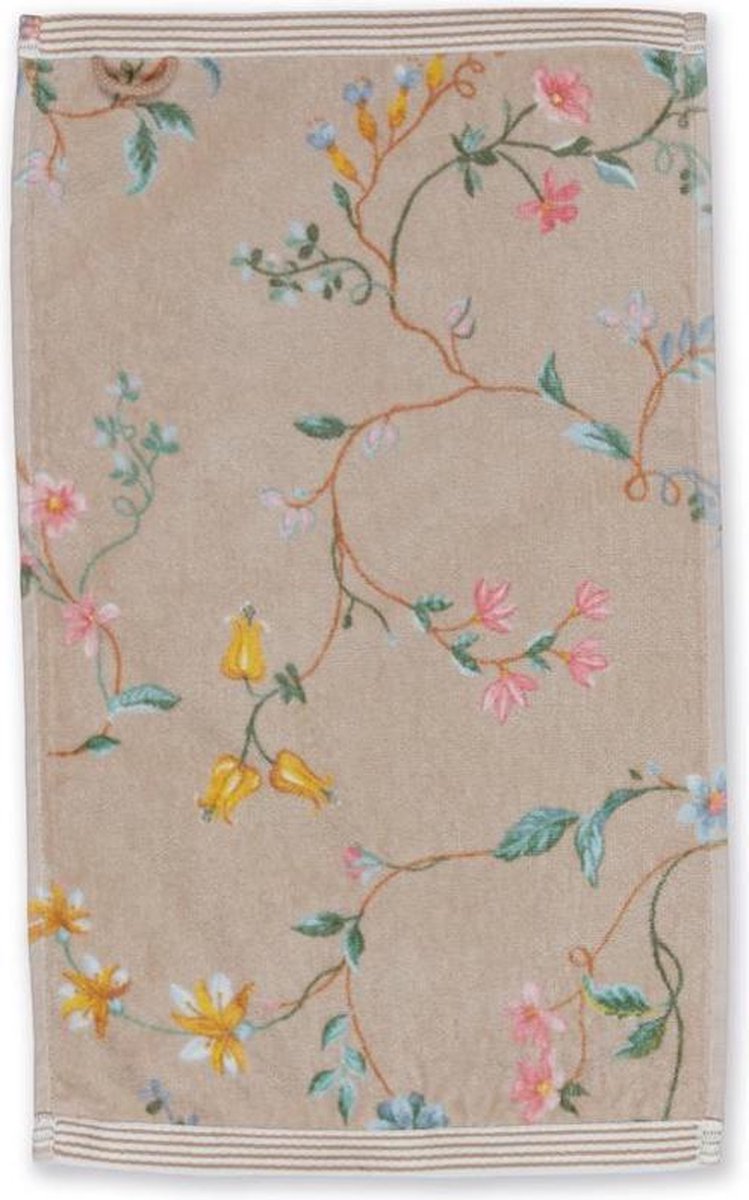 Pip studio linge de bain les fleurs kaki - serviette 55x100 cm