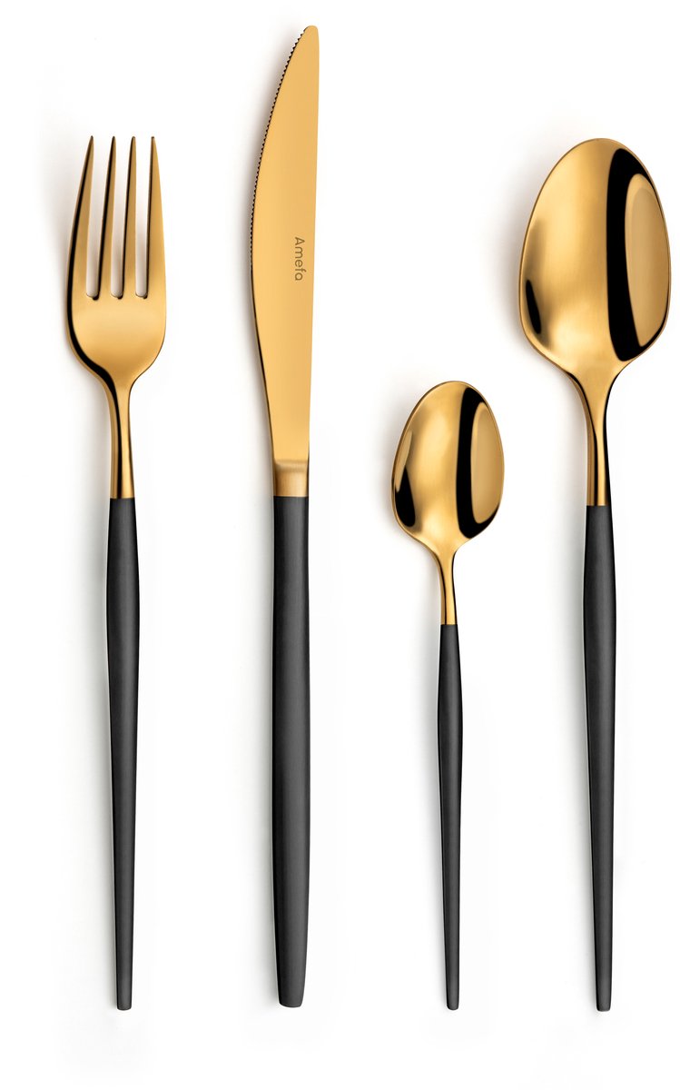 Amefa soprano noir or - Ménagère 16 pièces - pour 4 personnes