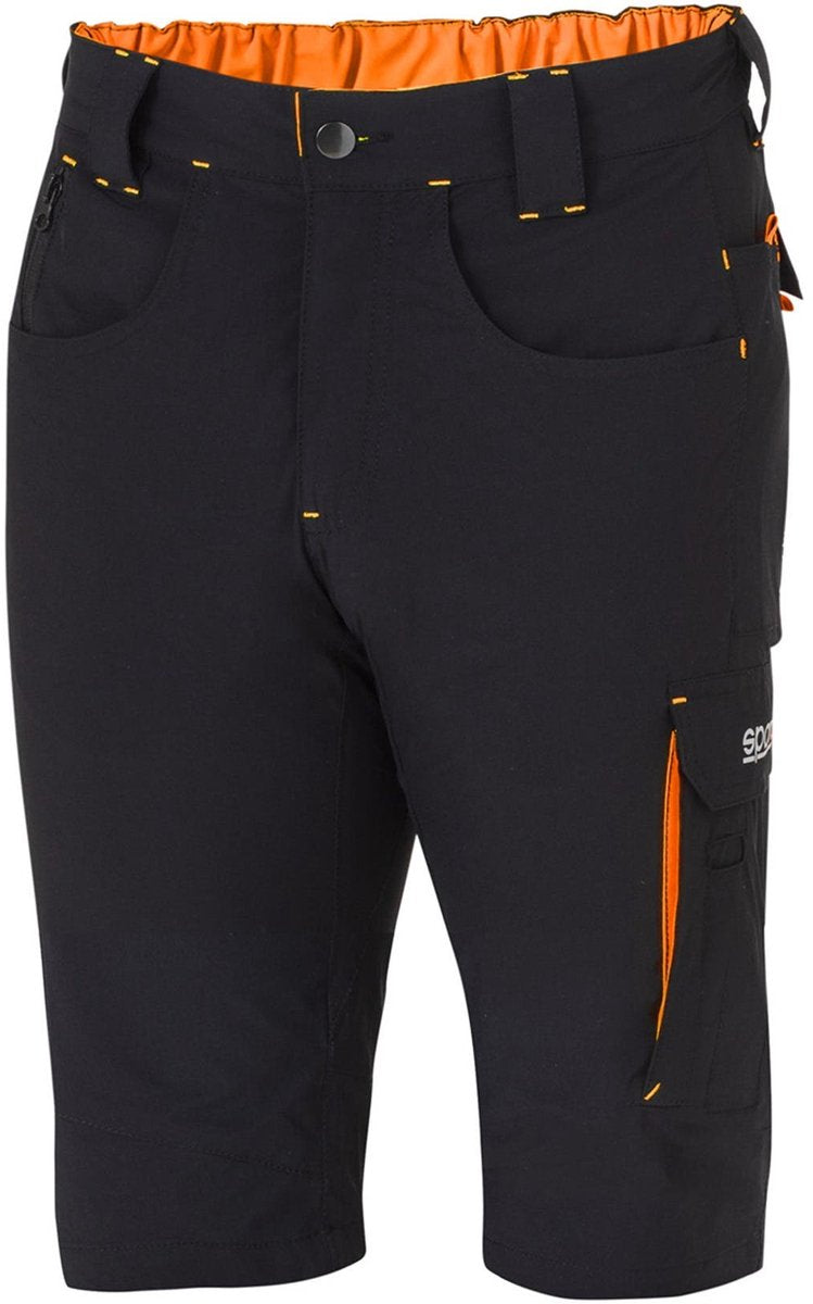 Sparco pantalon de travail court tech light laredo - noir - orange - m
