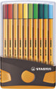Stabilo point 88 - colorparade - orange anthracite - set de 20 couleurs différentes