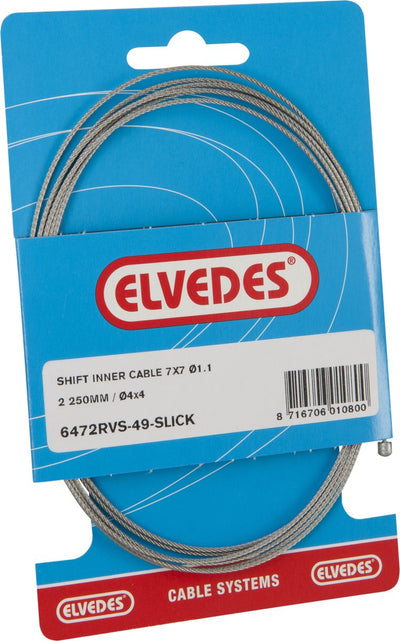 Câble intérieur de changement de vitesse Elvedes 2250mm acier inoxydable Slick Ø1.1mm N-nipple (sur carte)