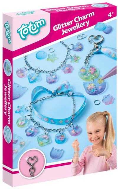 Réaliser des bracelets à breloques autocollants à paillettes et un porte-clés avec des princesses et des licornes kawaii - réaliser des bijoux 2 bracelets et pendentif