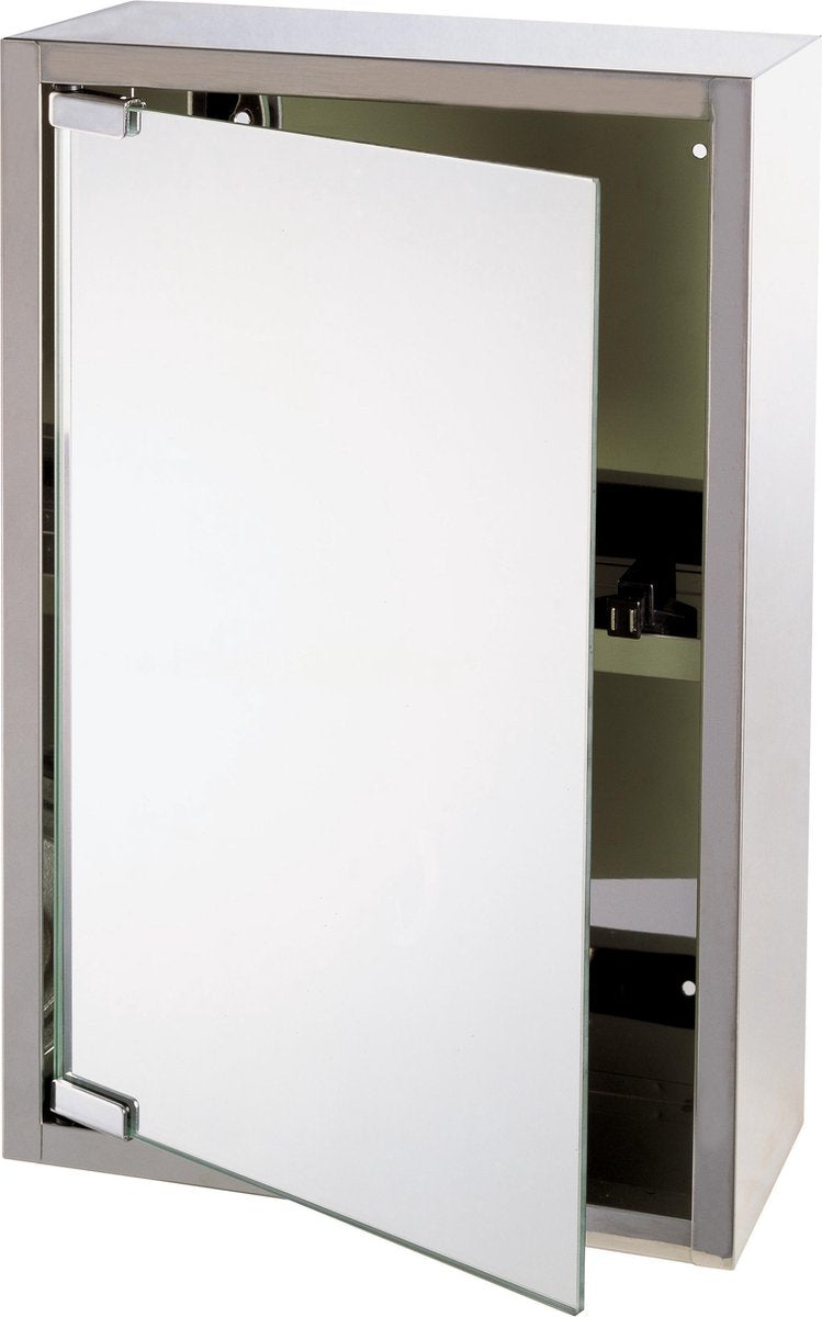 Armoire à miroir au look Differnz - 51 x 38 x 18 cm - acier inoxydable