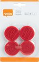 Aimants pour tableau blanc Nobo - 38 mm - 4 pièces - rouge