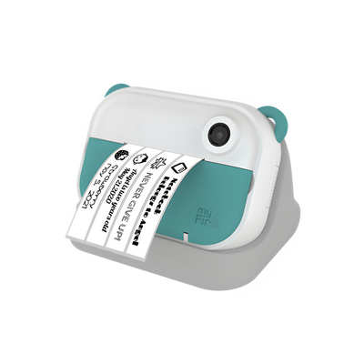 Myfirst camera insta wi bleu vert + motif de couleur autocollant thermique wi gratuit