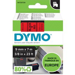 Rubans dymo d1 polyester 9mmx7m noir-rouge brillant