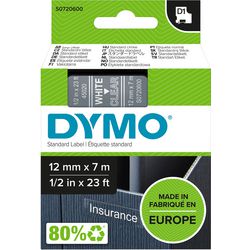 Rubans dymo d1 polyester 12mmx7m blanc-transparent brillant
