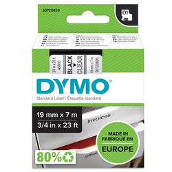 Rubans dymo d1 polyester 19mmx7m noir-transparent brillant