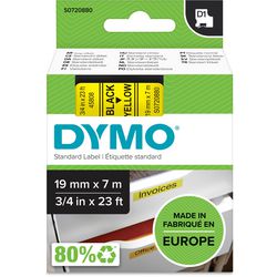 Rubans dymo d1 polyester 19mmx7m noir-jaune brillant