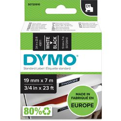 Ruban d'étiquettes dymo d1 polyester 19mmx7m blanc-noir brillant